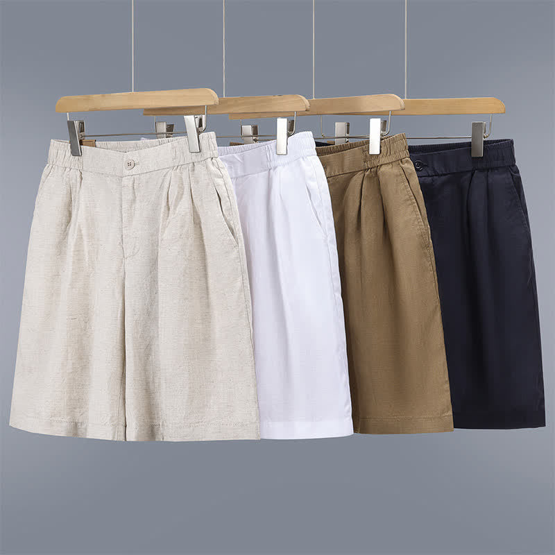 Buddha Stones Lässige, minimalistische Herrenshorts mit Reißverschluss und Taschen im Sommer-Look, einfarbig, mit Taschen - image 15