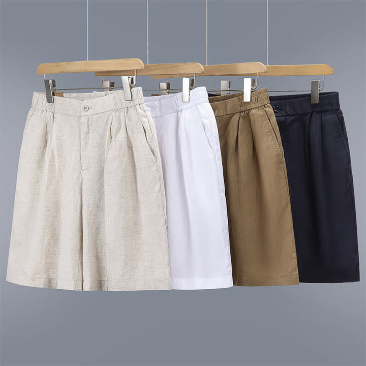 Buddha Stones Lässige, minimalistische Herrenshorts mit Reißverschluss und Taschen im Sommer-Look, einfarbig, mit Taschen - image 15