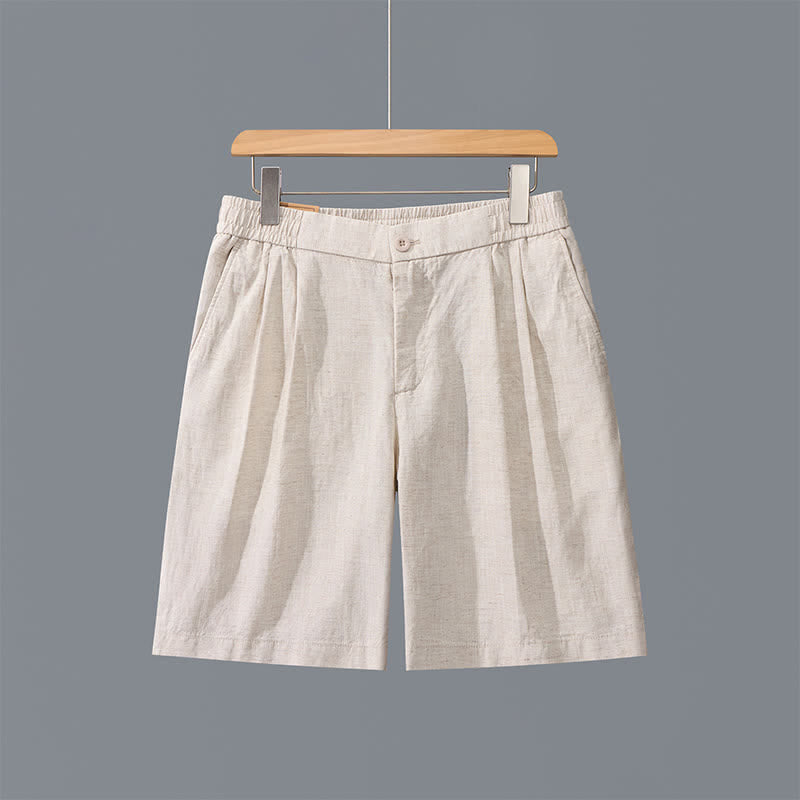 Buddha Stones Lässige, minimalistische Herrenshorts mit Reißverschluss und Taschen im Sommer-Look, einfarbig, mit Taschen - image 3