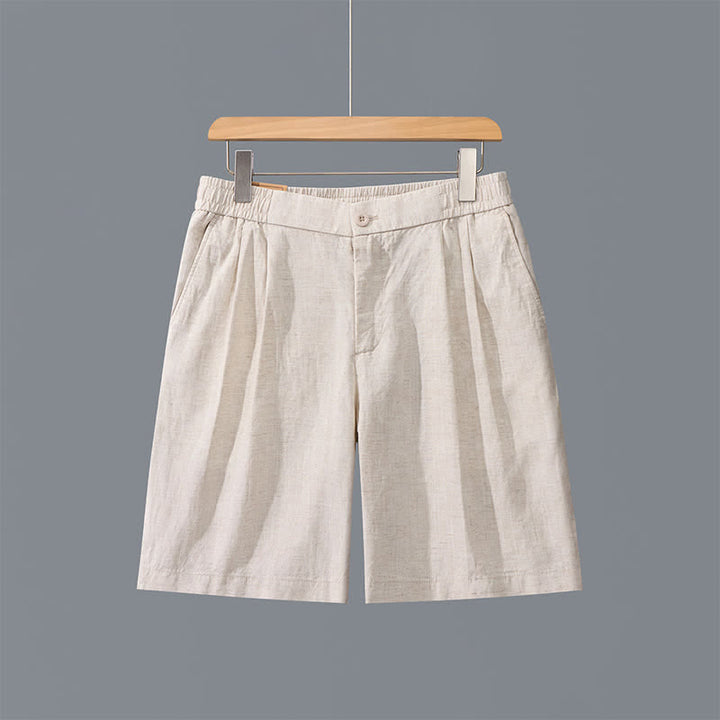 Buddha Stones Lässige, minimalistische Herrenshorts mit Reißverschluss und Taschen im Sommer-Look, einfarbig, mit Taschen - image 3