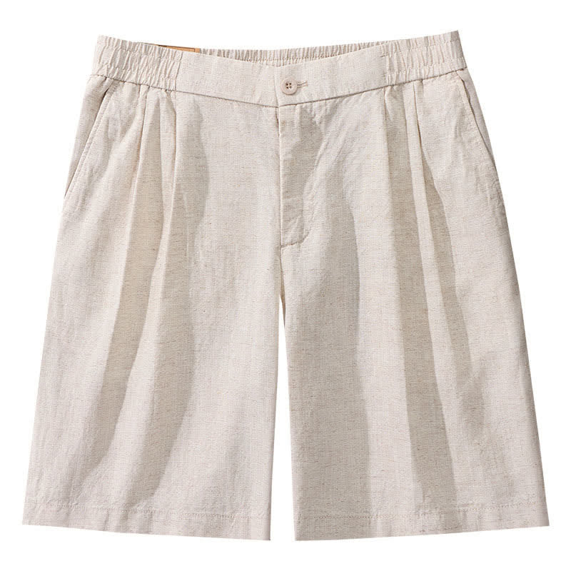 Buddha Stones Lässige, minimalistische Herrenshorts mit Reißverschluss und Taschen im Sommer-Look, einfarbig, mit Taschen - image 4