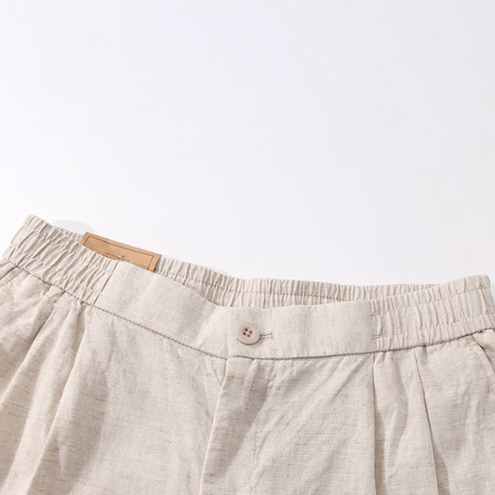 Buddha Stones Lässige, minimalistische Herrenshorts mit Reißverschluss und Taschen im Sommer-Look, einfarbig, mit Taschen - image 5
