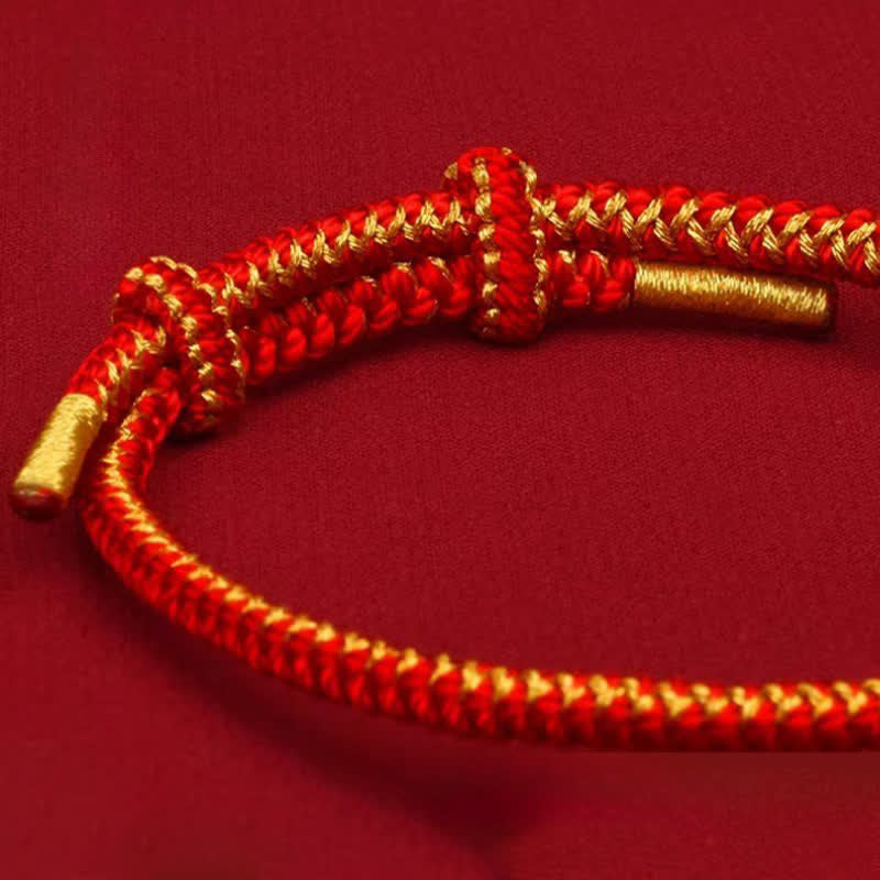 Buddha Stones Rotes Armband mit geflochtenem Knoten und chinesischen Tierkreiszeichen - image 3