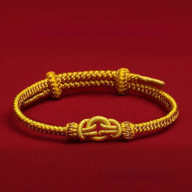 Buddha Stones Rotes Armband mit geflochtenem Knoten und chinesischen Tierkreiszeichen - Drache und Schlange - Handgelenkumfang: 14–20 cm - image 14