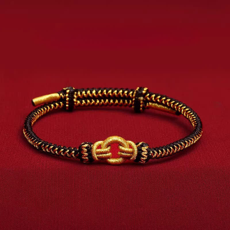 Buddha Stones Rotes Armband mit geflochtenem Knoten und chinesischen Tierkreiszeichen - Hahn - Handgelenkumfang: 14–20 cm - image 16