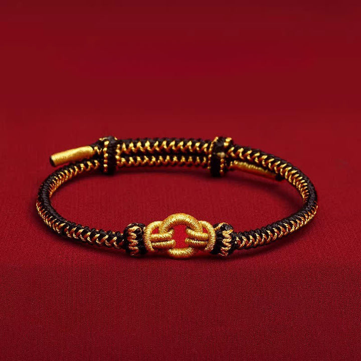 Buddha Stones Rotes Armband mit geflochtenem Knoten und chinesischen Tierkreiszeichen - Hahn - Handgelenkumfang: 14–20 cm - image 16