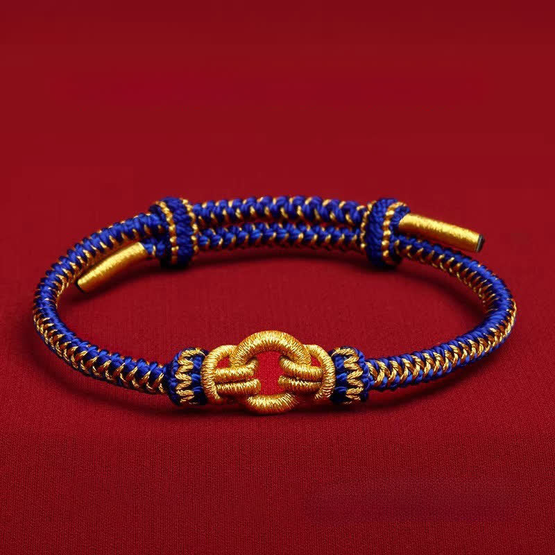 Buddha Stones Rotes Armband mit geflochtenem Knoten und chinesischen Tierkreiszeichen - Ratte - Handgelenkumfang: 14–20 cm - image 18