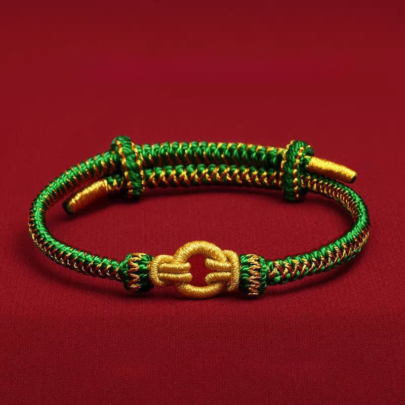 Buddha Stones Rotes Armband mit geflochtenem Knoten und chinesischen Tierkreiszeichen - Kaninchen - Handgelenkumfang: 14–20 cm - image 13
