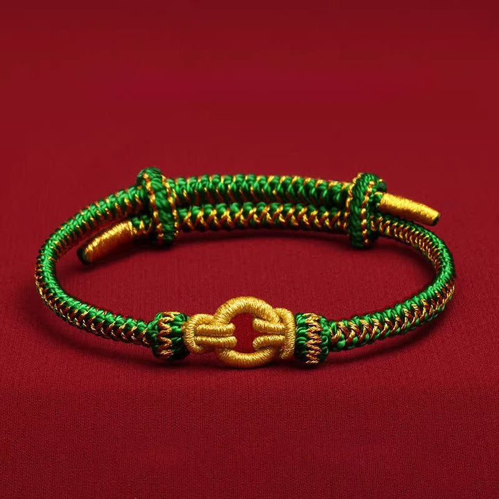 Buddha Stones Rotes Armband mit geflochtenem Knoten und chinesischen Tierkreiszeichen - Kaninchen - Handgelenkumfang: 14–20 cm - image 13