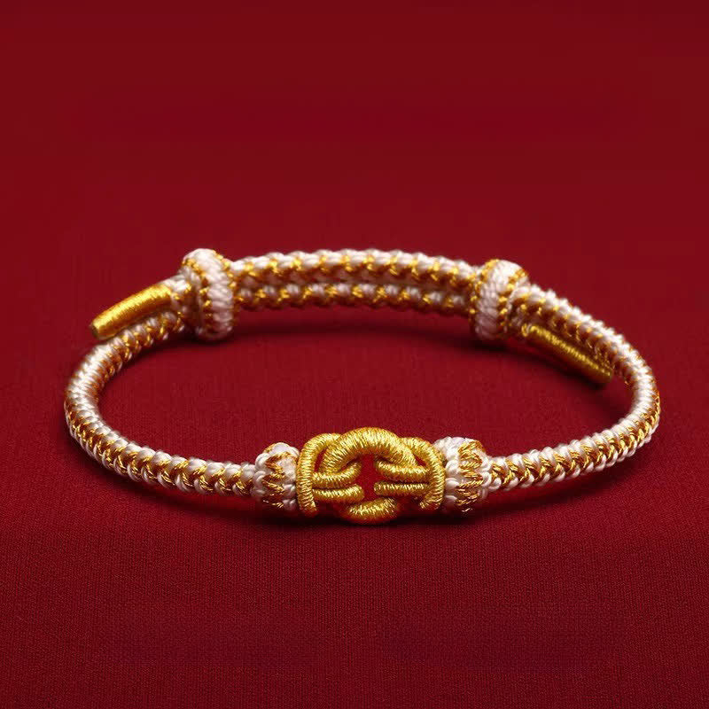 Buddha Stones Rotes Armband mit geflochtenem Knoten und chinesischen Tierkreiszeichen - Ziege & Affe - Handgelenkumfang: 14–20 cm - image 15