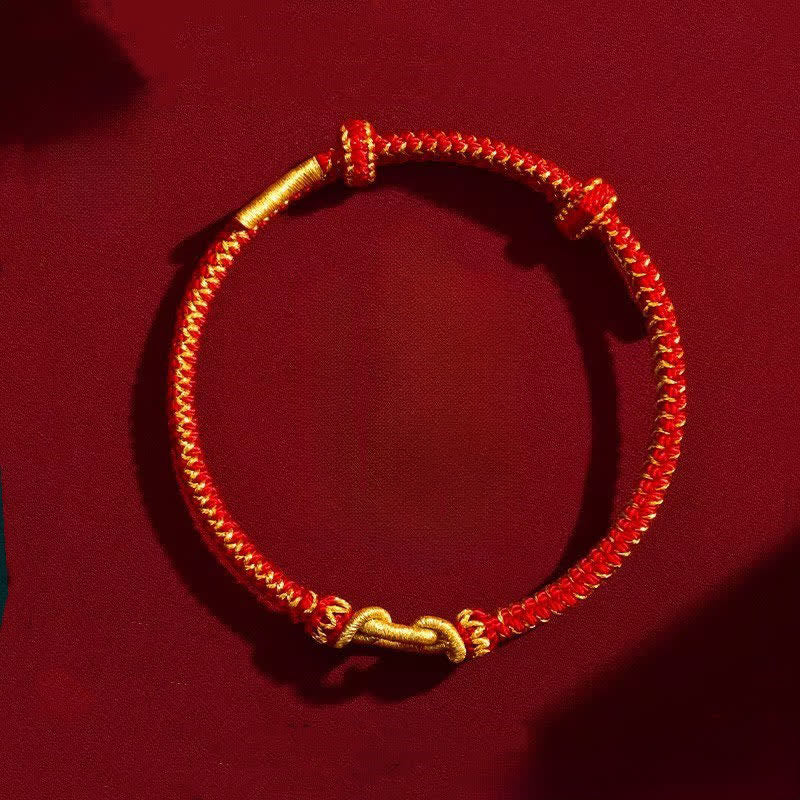 Buddha Stones Rotes Armband mit geflochtenem Knoten und chinesischen Tierkreiszeichen - image 2