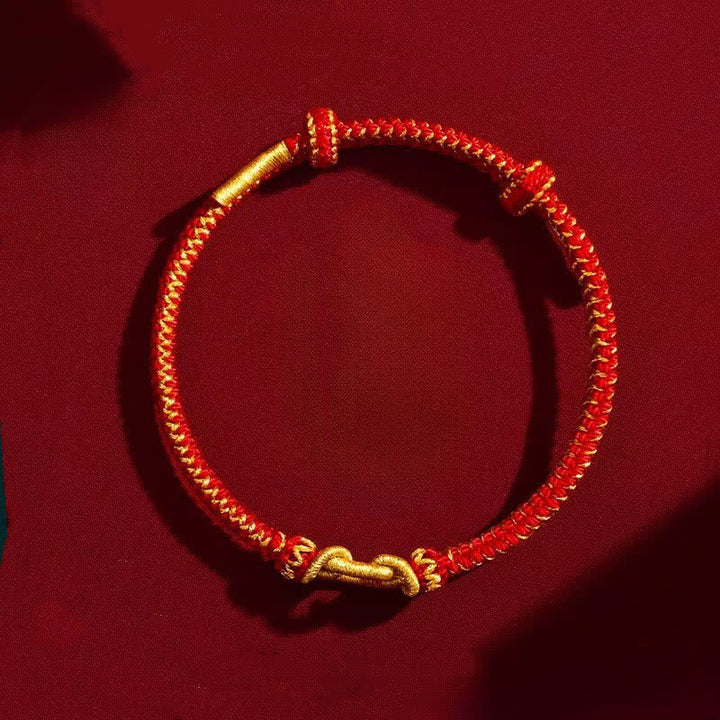 Buddha Stones Rotes Armband mit geflochtenem Knoten und chinesischen Tierkreiszeichen - image 2