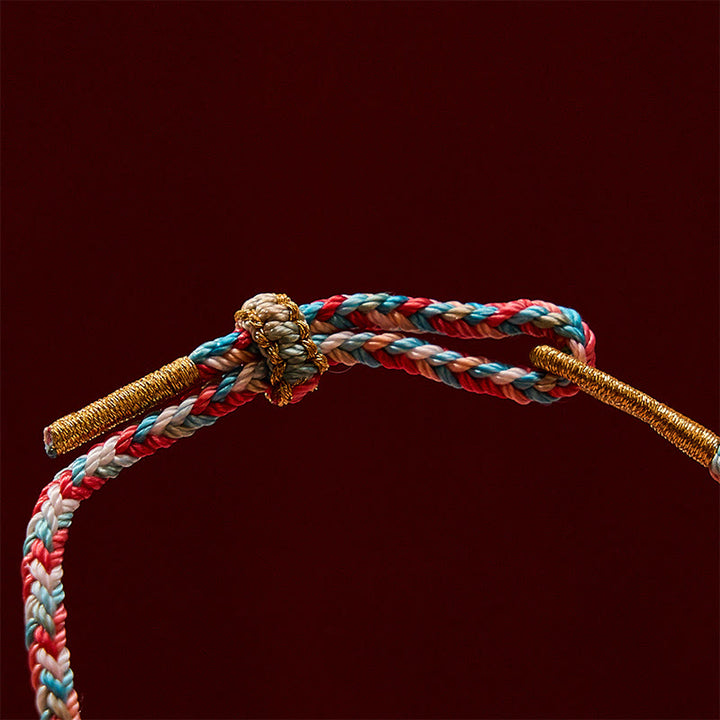 Buddha Stones Handgewebtes Seilarmband mit Pfirsichblütenmotiv und Koi-Fisch-Erfolgssymbol - image 13