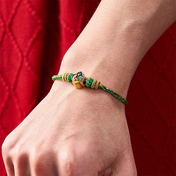 Buddha Stones Handgewebtes Seilarmband mit Koi-Fisch-Motiv und Fu-Zeichen - image 12