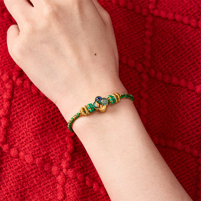 Buddha Stones Handgewebtes Seilarmband mit Koi-Fisch-Motiv und Fu-Zeichen - image 4