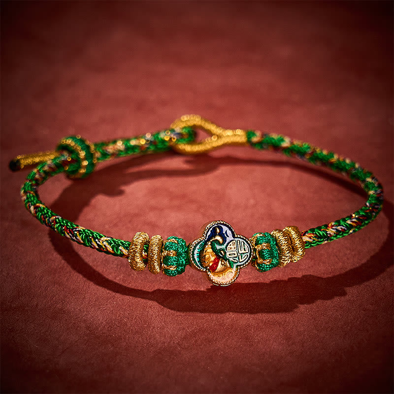 Buddha Stones Handgewebtes Seilarmband mit Koi-Fisch-Motiv und Fu-Zeichen - image 13