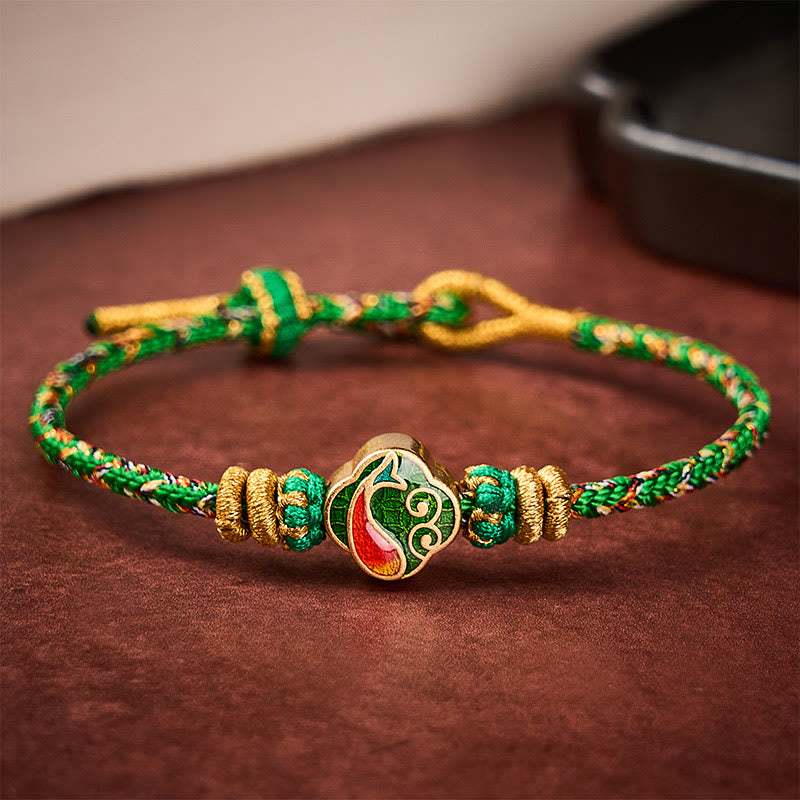 Buddha Stones Handgewebtes Armband aus Seil mit Koi-Fisch-Motiv - image 3