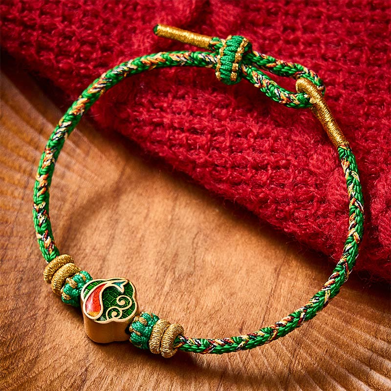 Buddha Stones Handgewebtes Armband aus Seil mit Koi-Fisch-Motiv - image 1