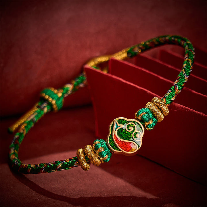 Buddha Stones Handgewebtes Armband aus Seil mit Koi-Fisch-Motiv - image 2