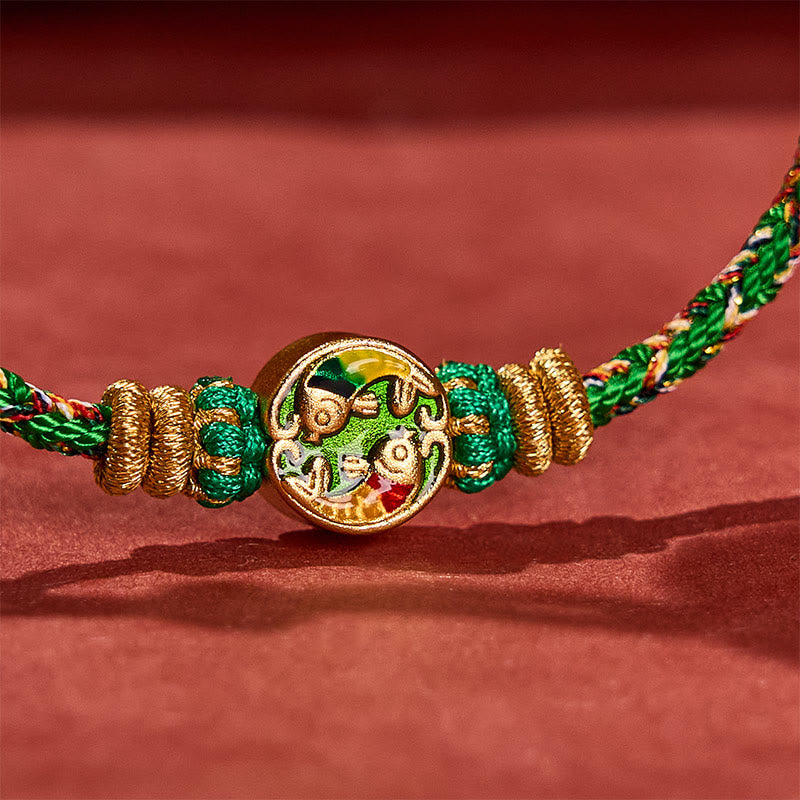 Buddha Stones Handgewebtes Armband aus doppeltem Koi-Fisch-Schutzseil - image 12