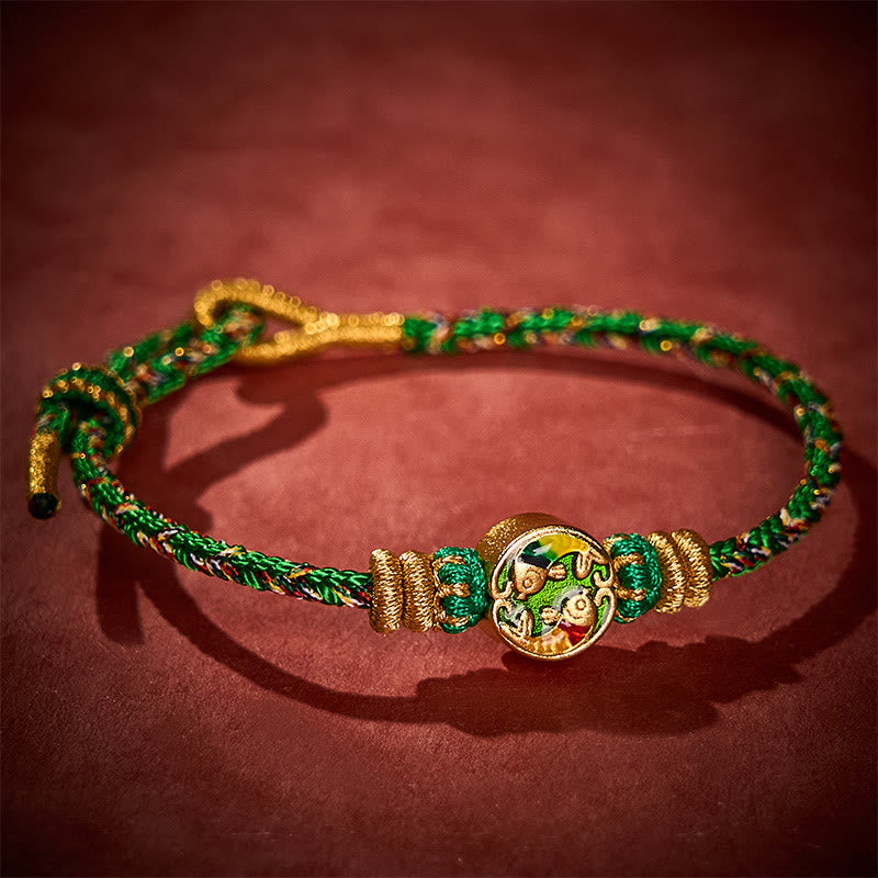 Buddha Stones Handgewebtes Armband aus doppeltem Koi-Fisch-Schutzseil - image 11