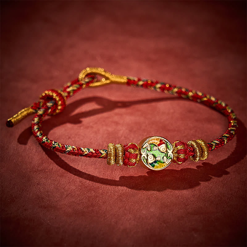 Buddha Stones Handgewebtes Armband aus doppeltem Koi-Fisch-Schutzseil - image 14