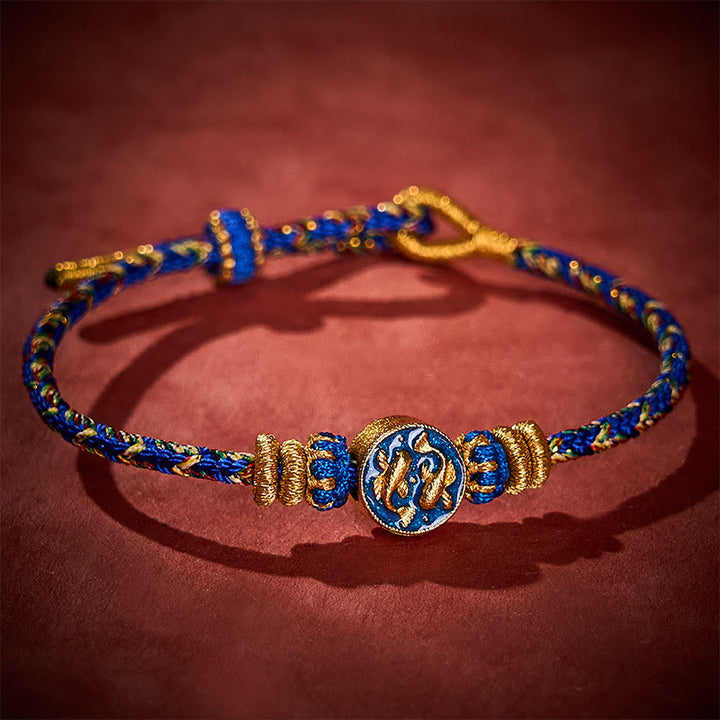 Buddha Stones Handgewebtes Armband aus doppeltem goldenem Koi-Fisch-Seil - image 2