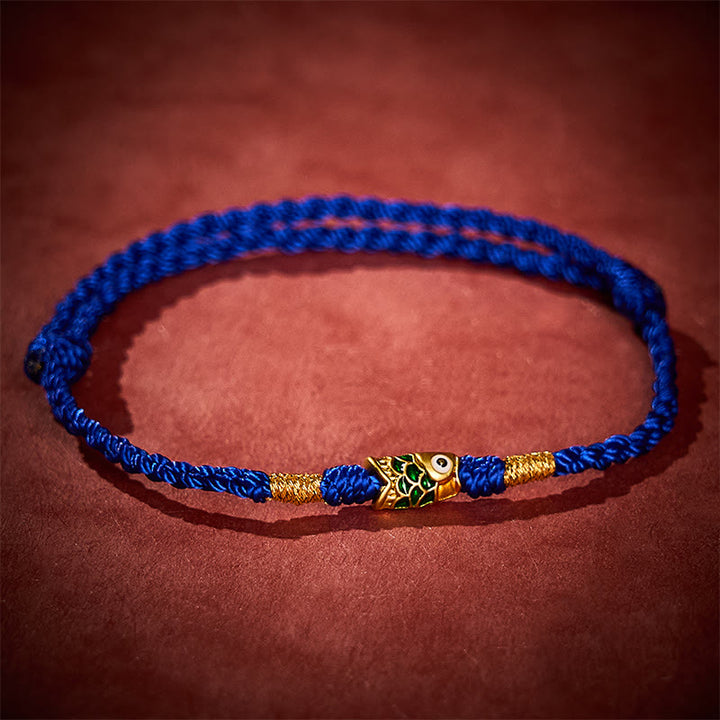 Buddha Stones Handgewebtes Koi-Fisch-Erfolgsseilarmband - Blau (Handgelenkumfang: 14-19 cm) - image 7