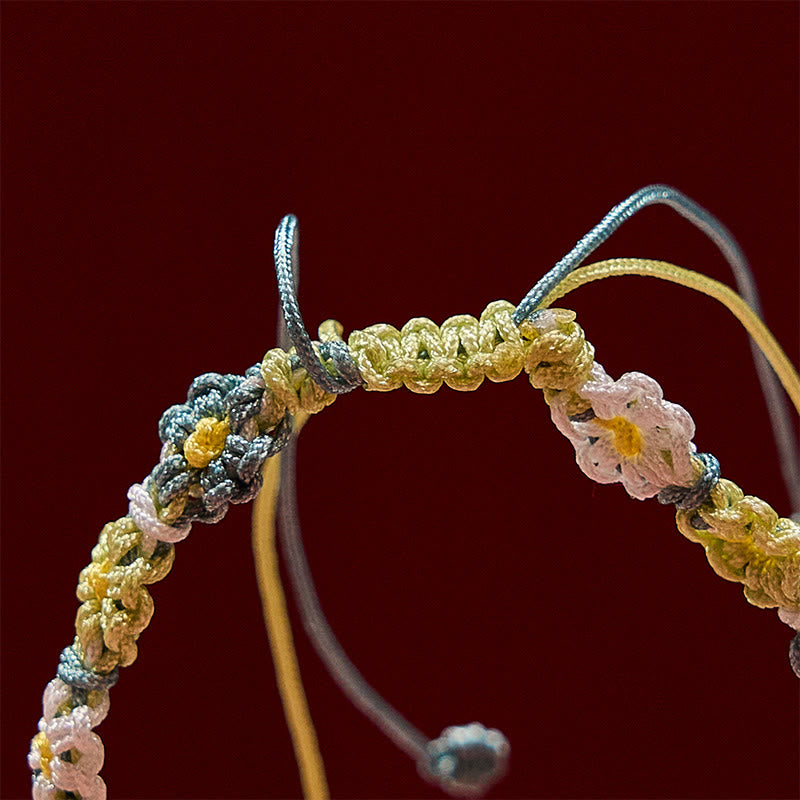 Buddha Stones Handgewebtes Armband aus pastellfarbenem Gänseblümchen-Farbverlauf - image 6
