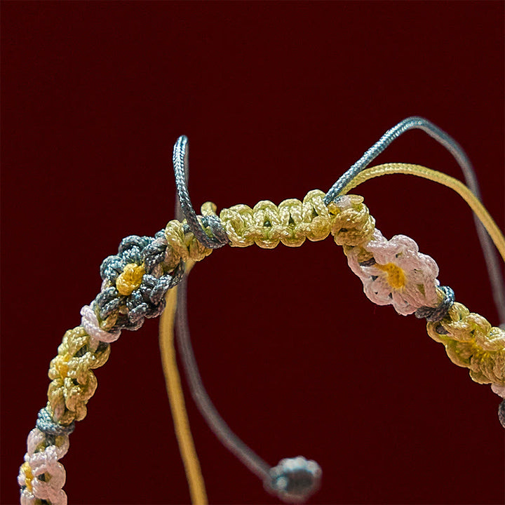 Buddha Stones Handgewebtes Armband aus pastellfarbenem Gänseblümchen-Farbverlauf - image 6
