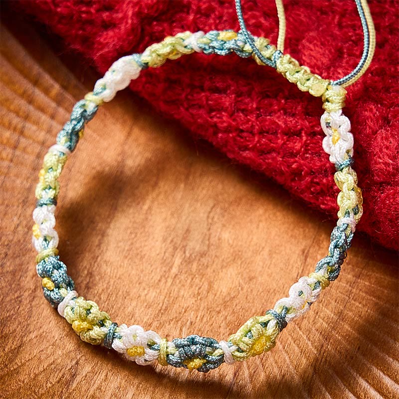 Buddha Stones Handgewebtes Armband aus pastellfarbenem Gänseblümchen-Farbverlauf - image 1