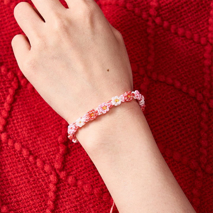 Buddha Stones Handgewebtes Armband aus pastellfarbenem Gänseblümchen-Farbverlauf - image 11