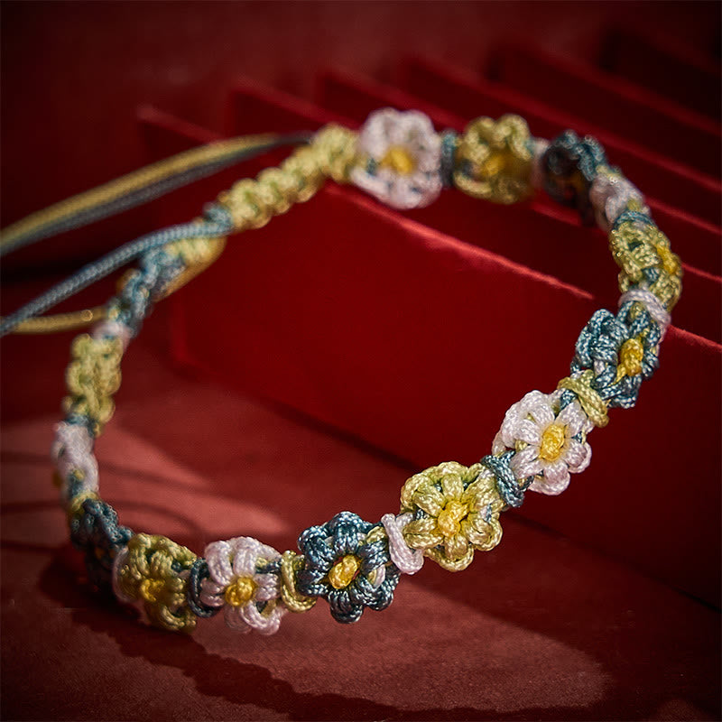 Buddha Stones Handgewebtes Armband aus pastellfarbenem Gänseblümchen-Farbverlauf - image 4