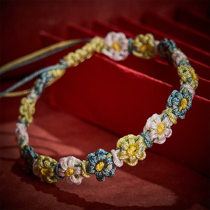Buddha Stones Handgewebtes Armband aus pastellfarbenem Gänseblümchen-Farbverlauf - image 4