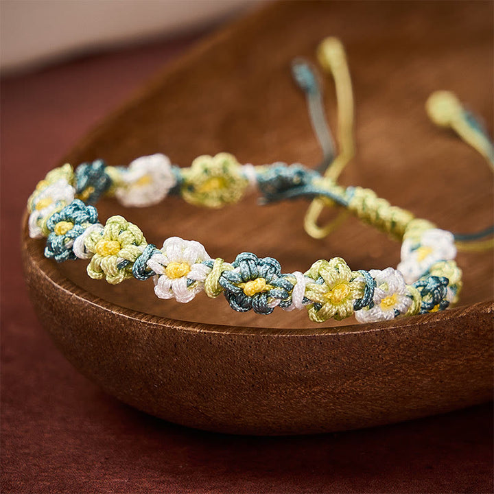 Buddha Stones Handgewebtes Armband aus pastellfarbenem Gänseblümchen-Farbverlauf - image 3