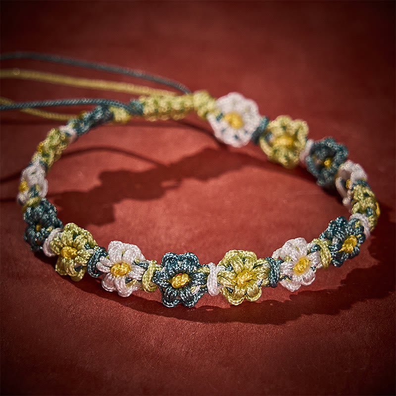 Buddha Stones Handgewebtes Armband aus pastellfarbenem Gänseblümchen-Farbverlauf - image 2