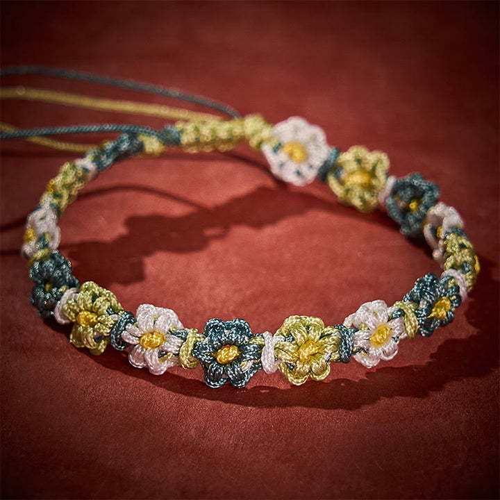 Buddha Stones Handgewebtes Armband aus pastellfarbenem Gänseblümchen-Farbverlauf - image 2