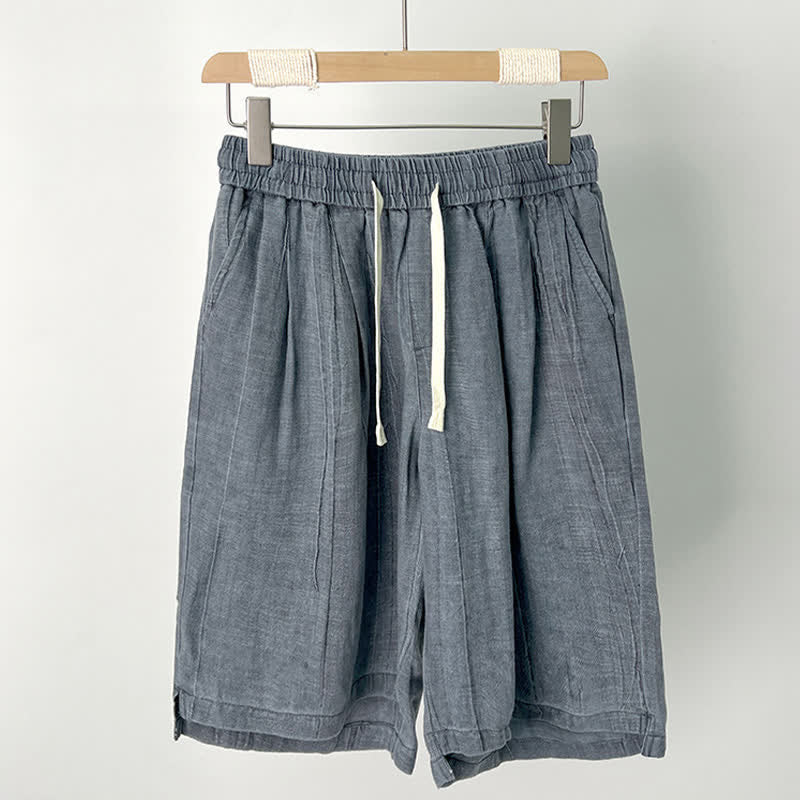 Buddha Stones Lässige Sommer-Shorts für Herren mit Kordelzug, elastischem Bund und Taschen - Schiefergrau - US/ UK/AU44, EU54 (4XL) - image 3