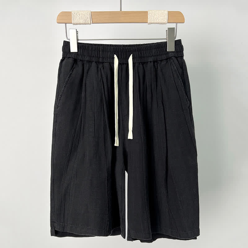 Buddha Stones Lässige Sommer-Shorts für Herren mit Kordelzug, elastischem Bund und Taschen - Schwarz - US/ UK/AU44, EU54 (4XL) - image 1