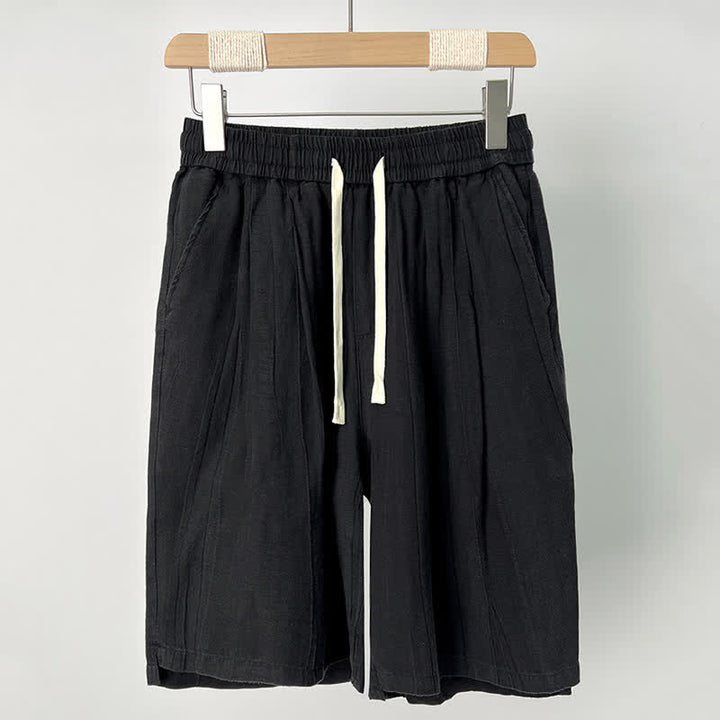 Buddha Stones Lässige Sommer-Shorts für Herren mit Kordelzug, elastischem Bund und Taschen - Schwarz - US/ UK/AU44, EU54 (4XL) - image 1