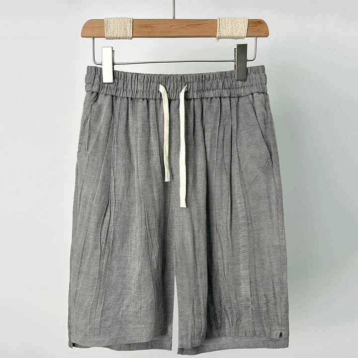 Buddha Stones Lässige Sommer-Shorts für Herren mit Kordelzug, elastischem Bund und Taschen - Hellgrau - US/ UK/AU44, EU54 (4XL) - image 2