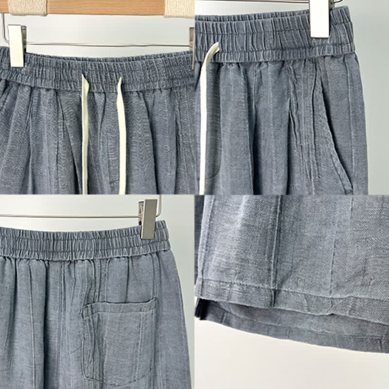 Buddha Stones Lässige Sommer-Shorts für Herren mit Kordelzug, elastischem Bund und Taschen - image 4
