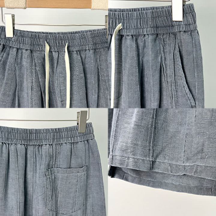 Buddha Stones Lässige Sommer-Shorts für Herren mit Kordelzug, elastischem Bund und Taschen - image 4
