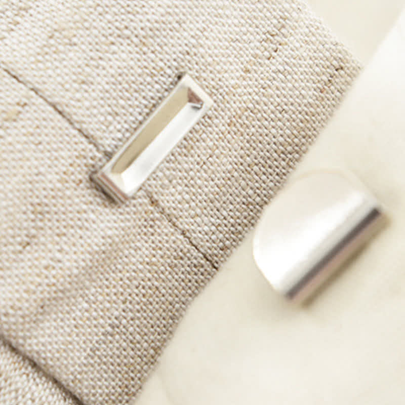 Buddha Stones Lässige, minimalistische Herren-Shorts aus Unifarben mit Knopfleiste, Reißverschluss und Taschen – perfekt für den Sommer - image 7