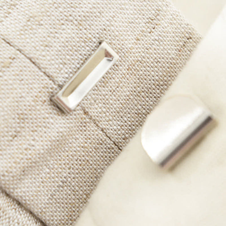 Buddha Stones Lässige, minimalistische Herren-Shorts aus Unifarben mit Knopfleiste, Reißverschluss und Taschen – perfekt für den Sommer - image 7