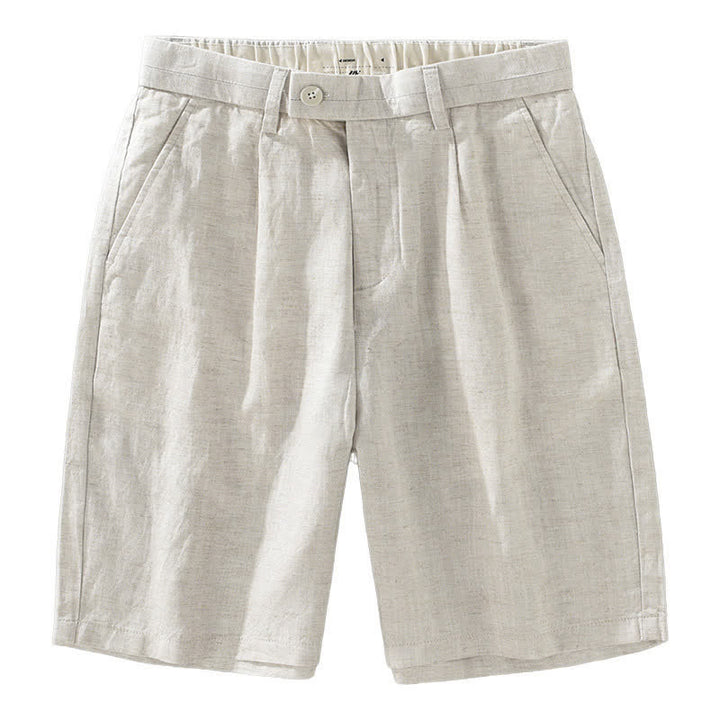 Buddha Stones Lässige, minimalistische Herren-Shorts aus Unifarben mit Knopfleiste, Reißverschluss und Taschen – perfekt für den Sommer - image 2