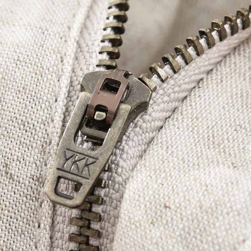 Buddha Stones Lässige, minimalistische Herren-Shorts aus Unifarben mit Knopfleiste, Reißverschluss und Taschen – perfekt für den Sommer - image 5