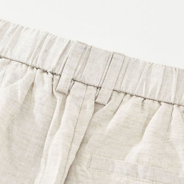 Buddha Stones Lässige, minimalistische Herren-Shorts aus Unifarben mit Knopfleiste, Reißverschluss und Taschen – perfekt für den Sommer - image 4