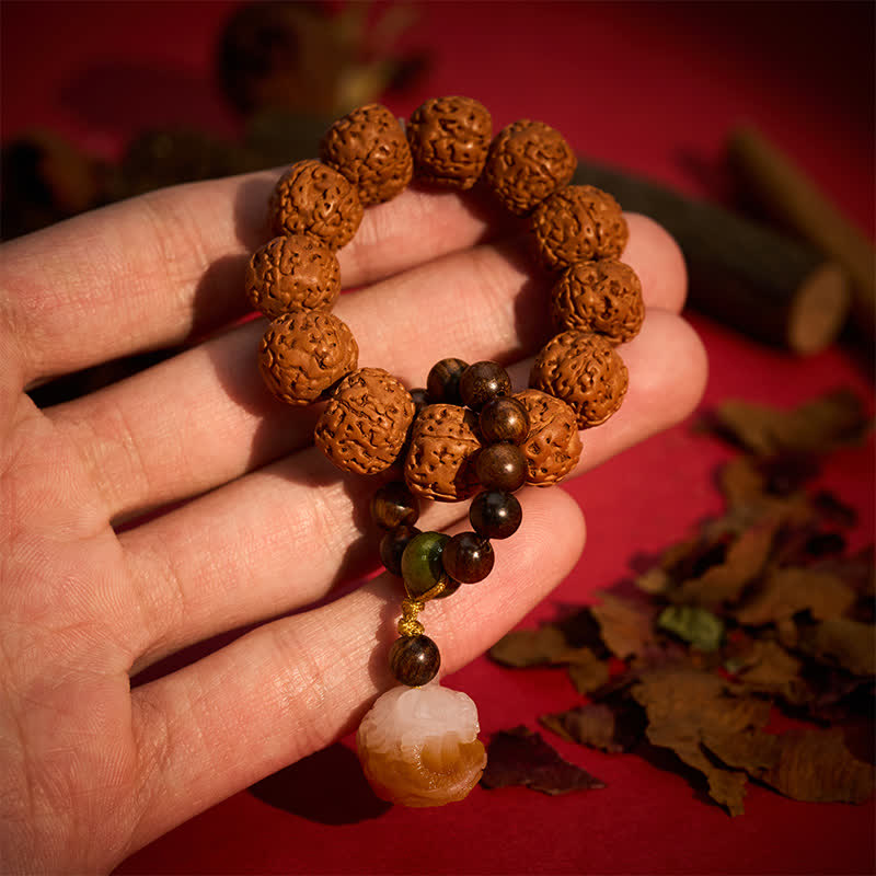 Buddha Stones Vajra-Samen-Anhänger aus gegrillter Holzkohle, Bodhi-Löwe, Stärke-Meditationsperlen, Dekorationen - Vajra-Samen (Stärke ♥ Schutz) - image 0