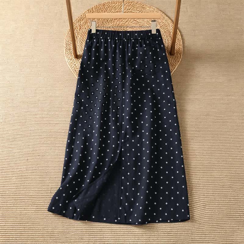 Buddha Stones Sommerliche, lässige Vintage-Röcke mit Polka-Dots und Taschen für Damen - image 6